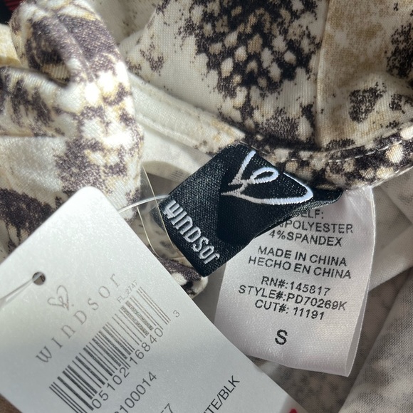 Windsor Snakeskin V-Neck Long Sleeve Faux Wrap Min Dress - Picture 5 of 7